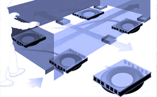 Installation and use diagram of air cushion transporter