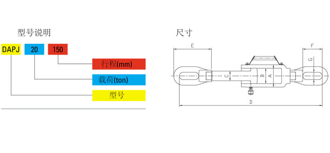 DAPJ型铝合金液压拉伸油缸尺寸图
