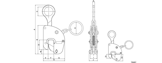V-25ELC型尺寸图：龙海起重工具