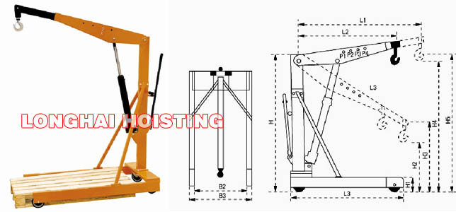 托盘液压小吊车尺寸与使用图