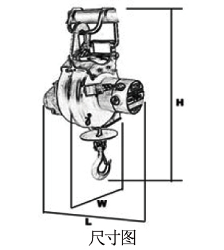 进口DU-75A小金刚提升机尺寸图